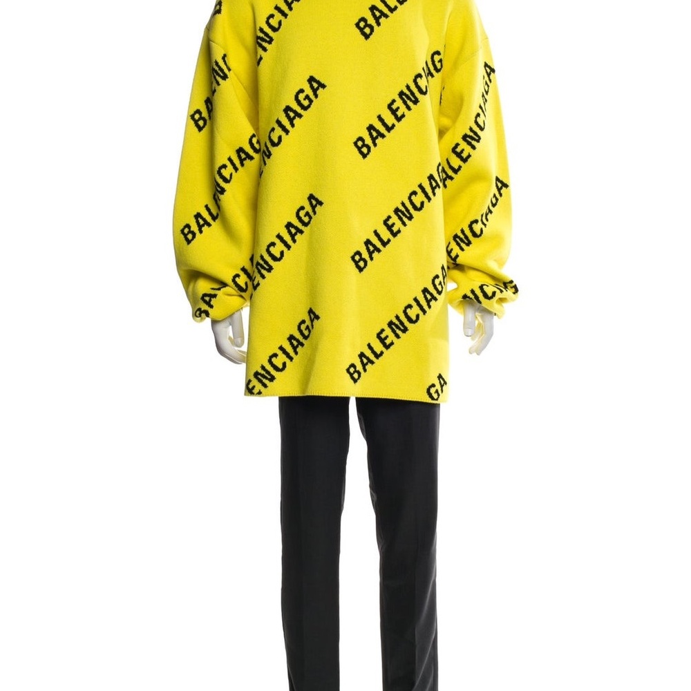 Balenciaga Vibrant Yellow Logo Crewneck Sweater